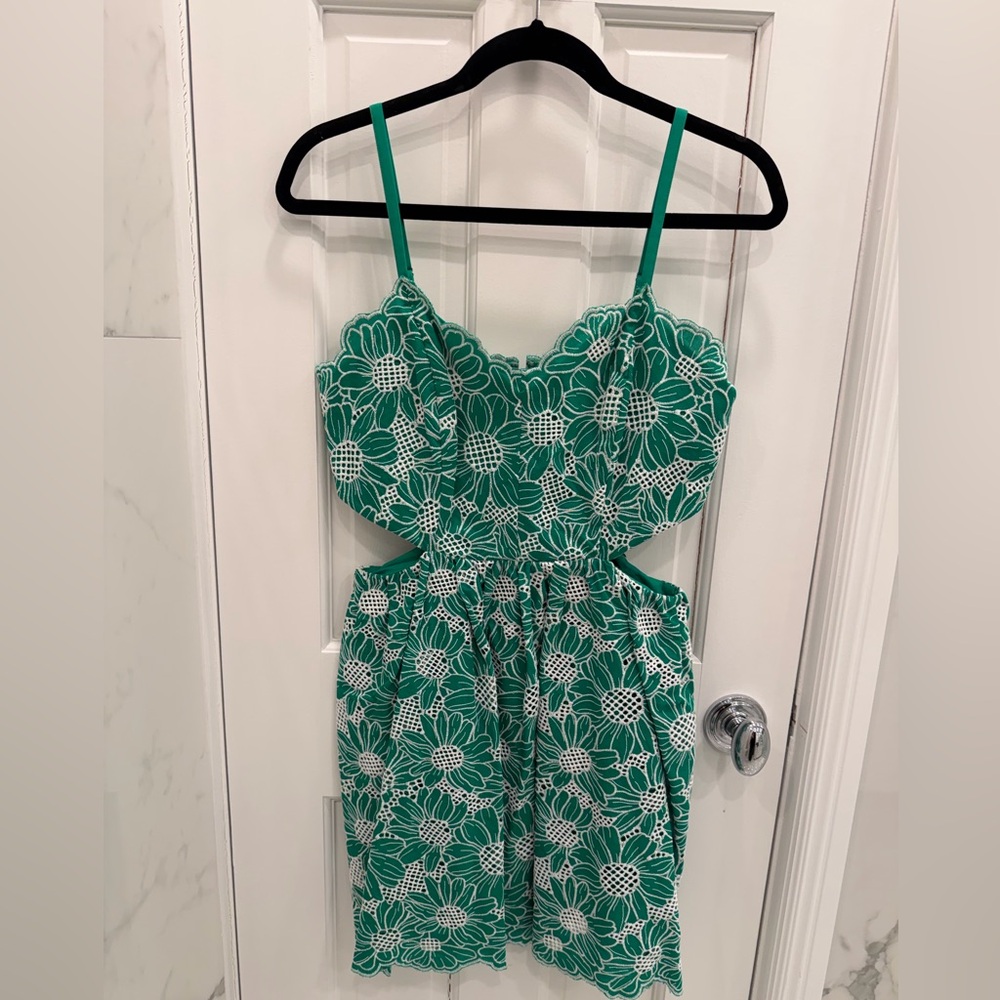 NWT - MILLY Bea Floral Eyelet Mini Dress with side cutouts